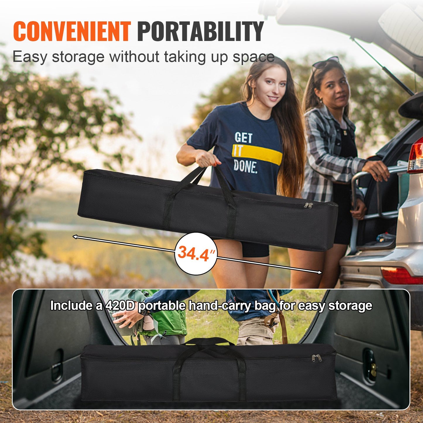 Portable Movie Screen with Stand™ – 120” Wrinkle-Free Indoor & Outdoor Viewing