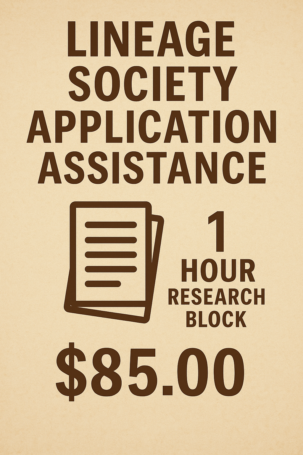 Lineage Society Application Assistance β 1 Hour Research Block