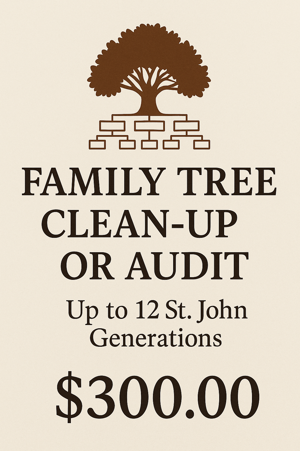 Family Tree Clean-Up or Audit – up to 12 St. John generations