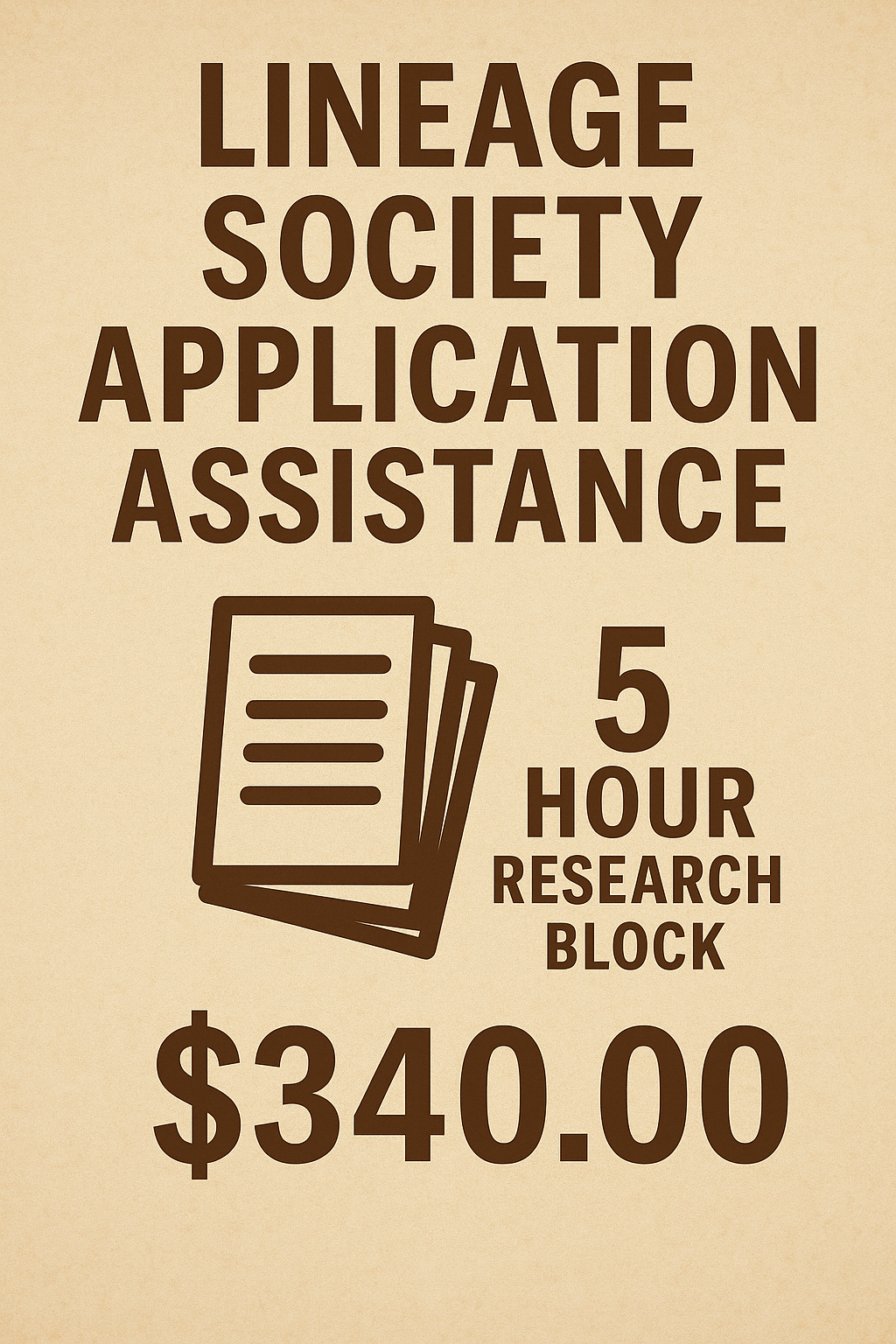 Lineage Society Application Assistance β 5 Hour Research Block