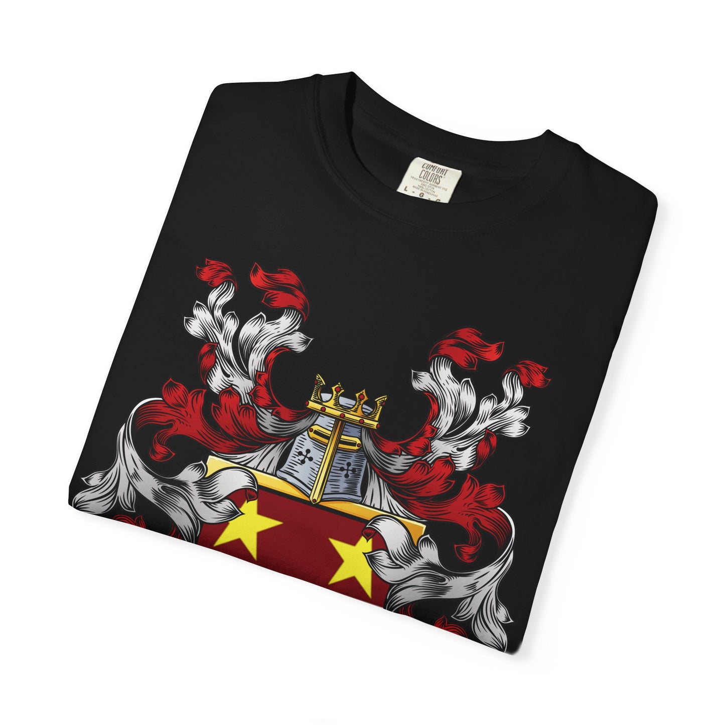 Personalized Heraldic Crest T-Shirt, Family Reunion Attire, Gift for Heritage Lovers, Unique Apparel for Celebrations