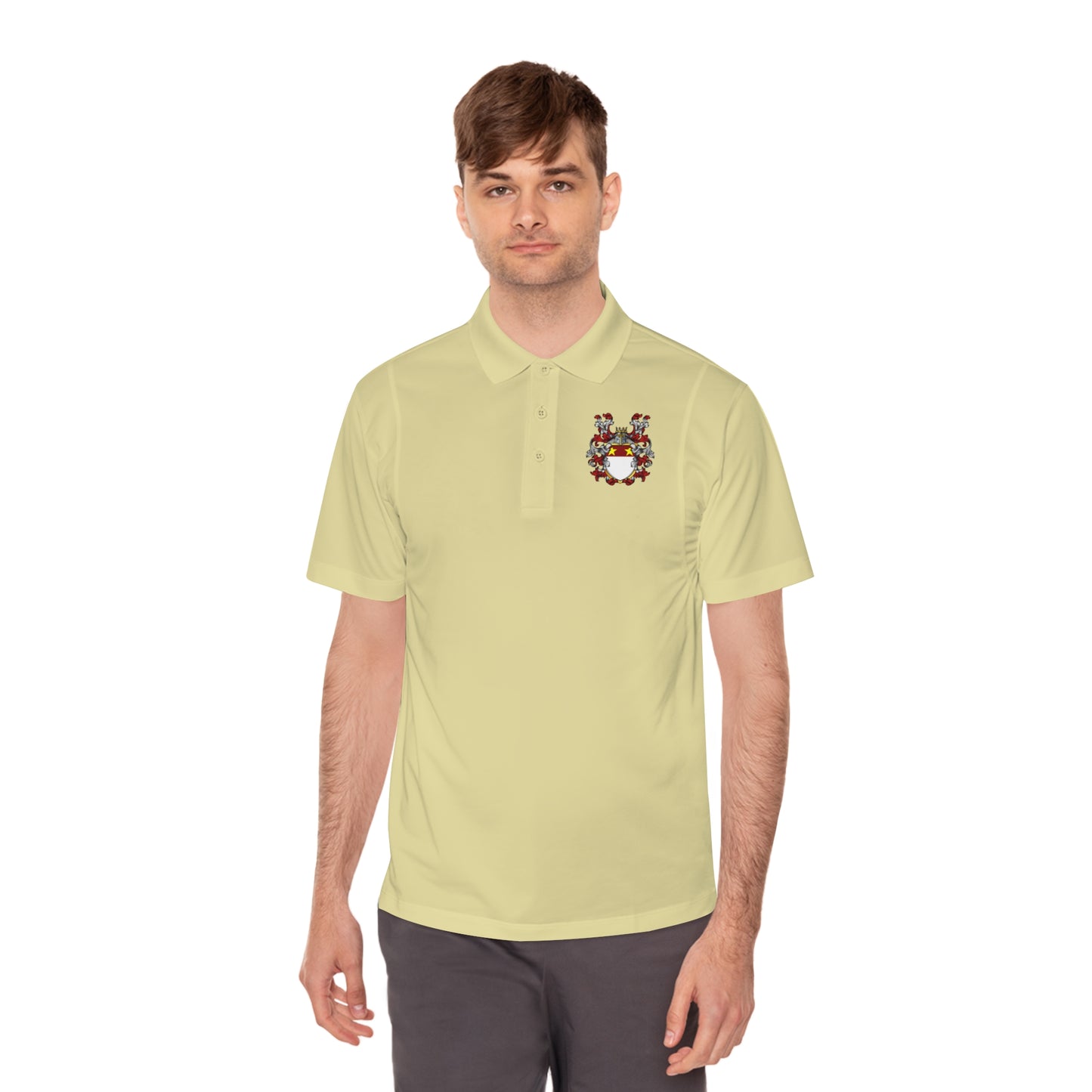 Men's Custom Sport Polo Shirt with Unique Crest Design, Casual Wear, Gift for Dad, Father’s Day, Sports Events, Summer Outing