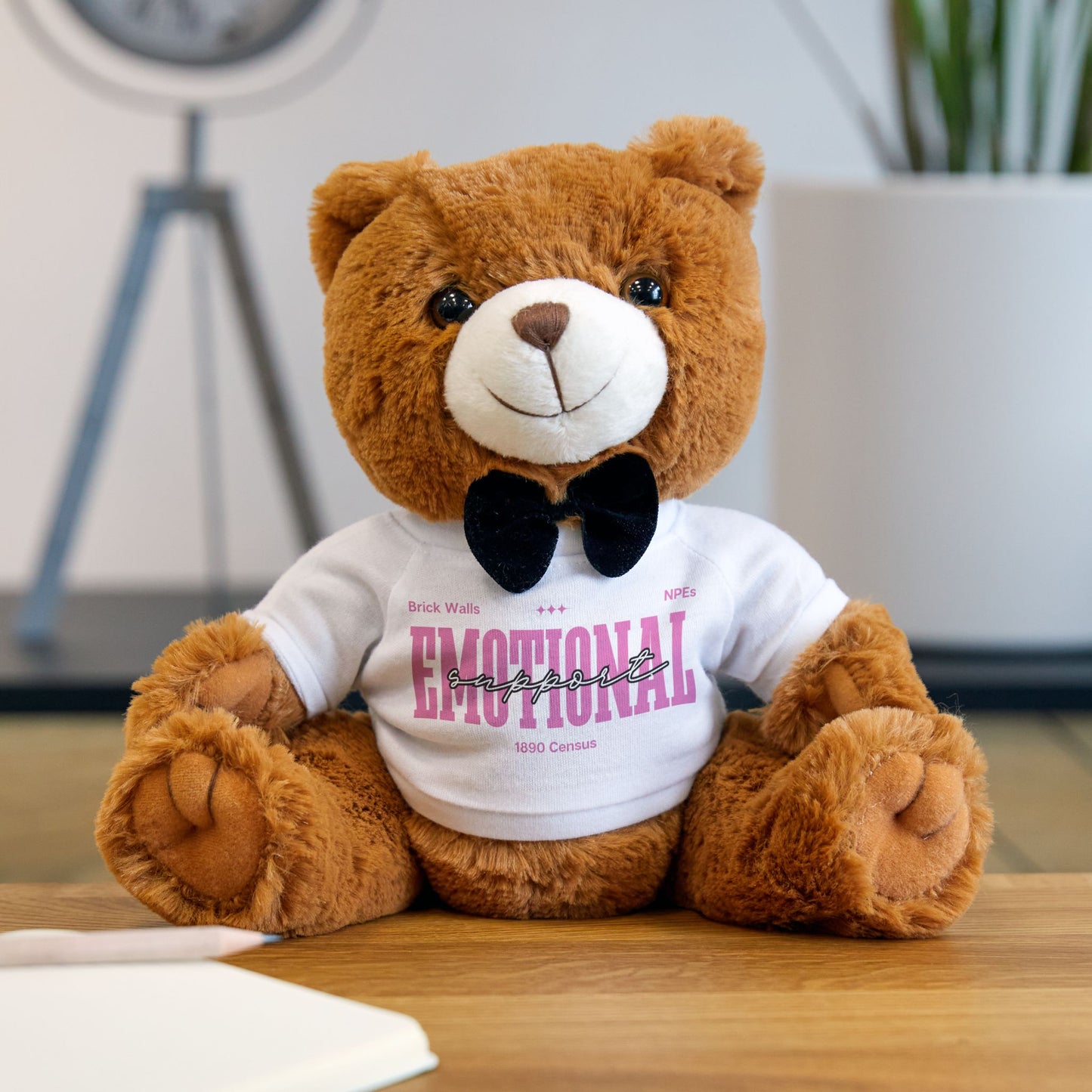 Emotional Support Teddy Bear Plush, Gifts for Kids, Cute Stuffed Animal, Birthday Present, Nursery Decoration, Comfort Toy