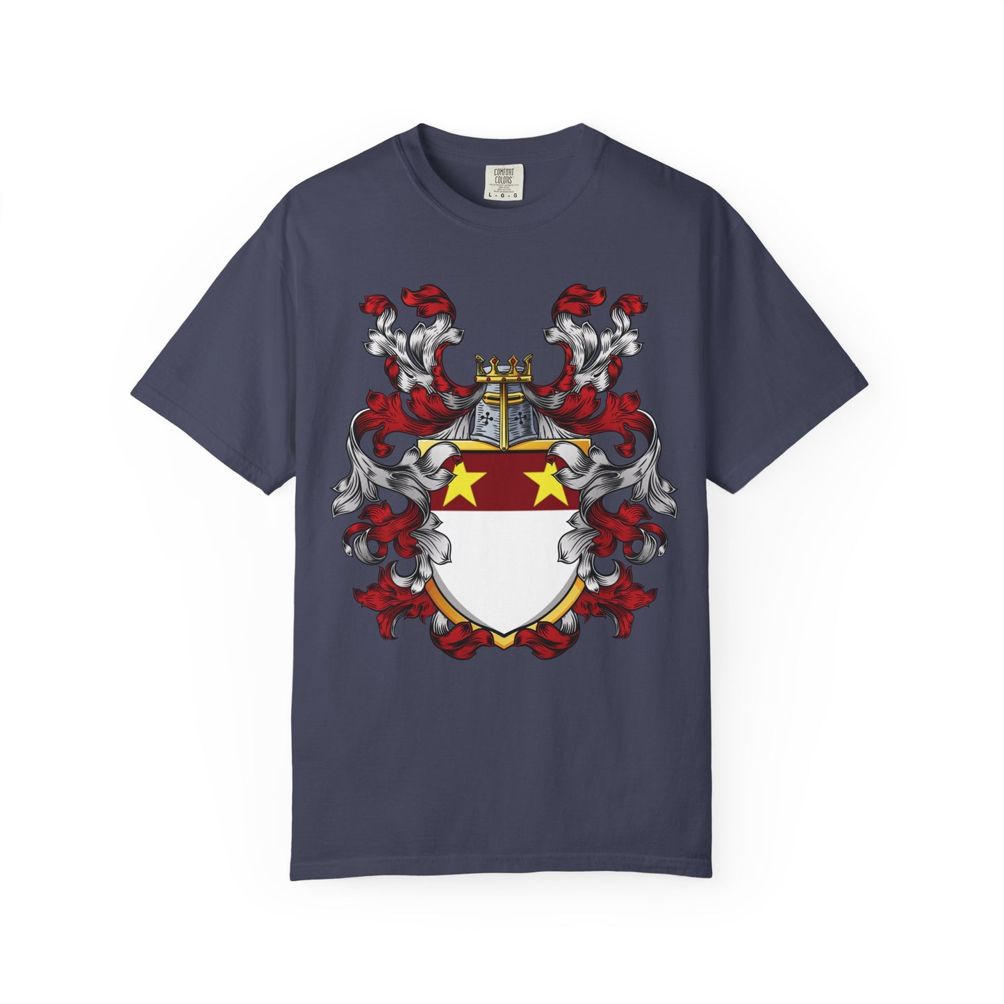 Personalized Heraldic Crest T-Shirt, Family Reunion Attire, Gift for Heritage Lovers, Unique Apparel for Celebrations