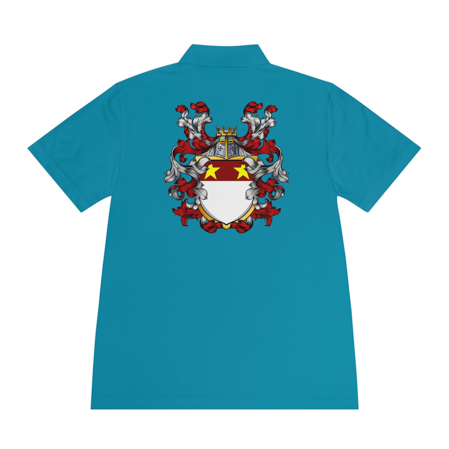 Men's Custom Sport Polo Shirt with Unique Crest Design, Casual Wear, Gift for Dad, Father’s Day, Sports Events, Summer Outing