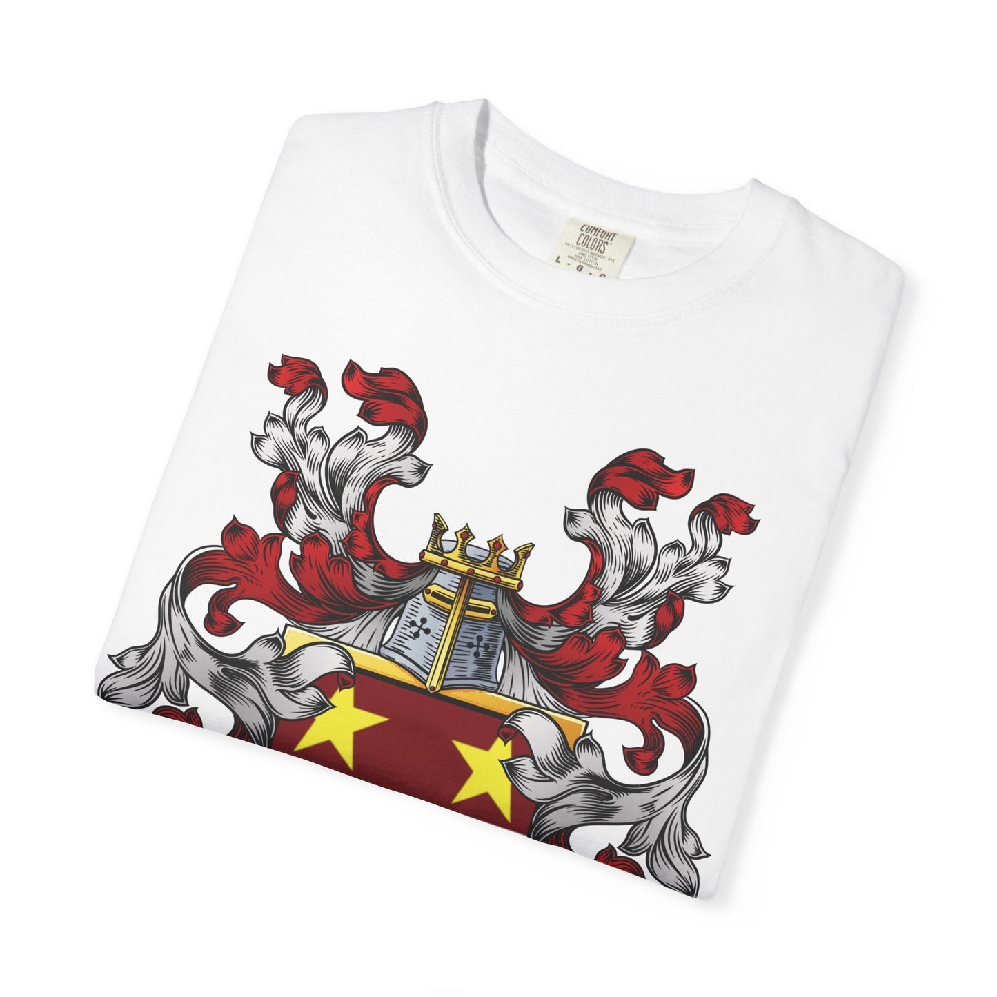 Personalized Heraldic Crest T-Shirt, Family Reunion Attire, Gift for Heritage Lovers, Unique Apparel for Celebrations