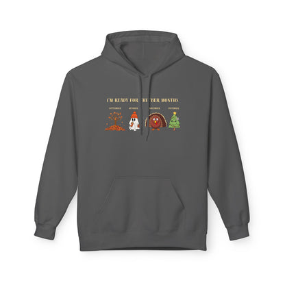 Cozy Holiday Hoodie - I'm Ready for the 'BER Months, Fleece Hoodie for Christmas, Fall, Halloween, Cozy Gift, Unisex Apparel