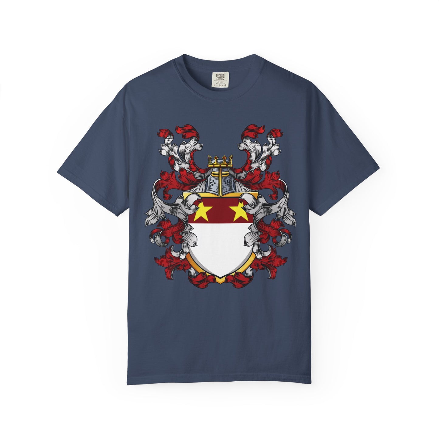 Personalized Heraldic Crest T-Shirt, Family Reunion Attire, Gift for Heritage Lovers, Unique Apparel for Celebrations