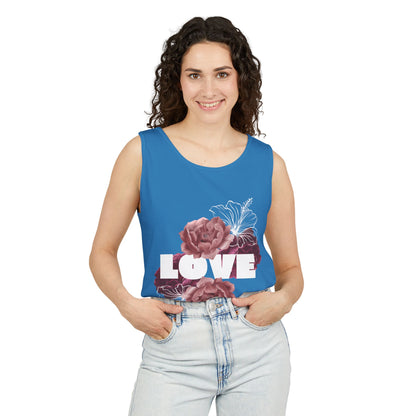 Love Floral Unisex Tank Top, Gift, Summer Apparel, Valentine's Day, Relaxed Fit, Casual Wear, Personalized Style