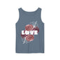 Love Floral Unisex Tank Top, Gift, Summer Apparel, Valentine's Day, Relaxed Fit, Casual Wear, Personalized Style