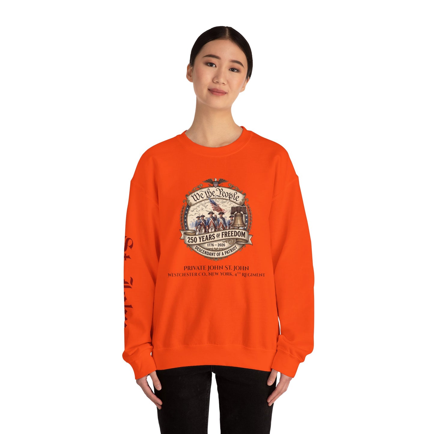 Crewneck Sweatshirt — "We the People: 250 Years of Freedom" Patriotic Graphic