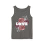 Love Floral Unisex Tank Top, Gift, Summer Apparel, Valentine's Day, Relaxed Fit, Casual Wear, Personalized Style