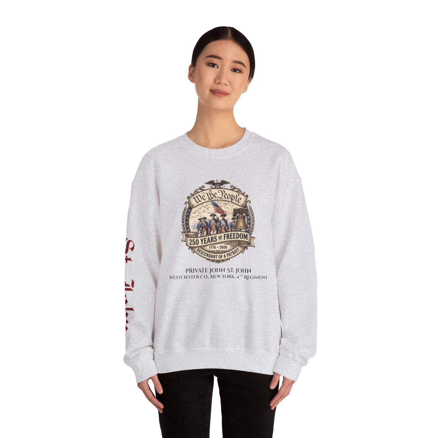 Crewneck Sweatshirt — "We the People: 250 Years of Freedom" Patriotic Graphic