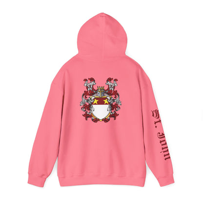 Genealogy Enthusiast Hoodie with St. John Heraldry