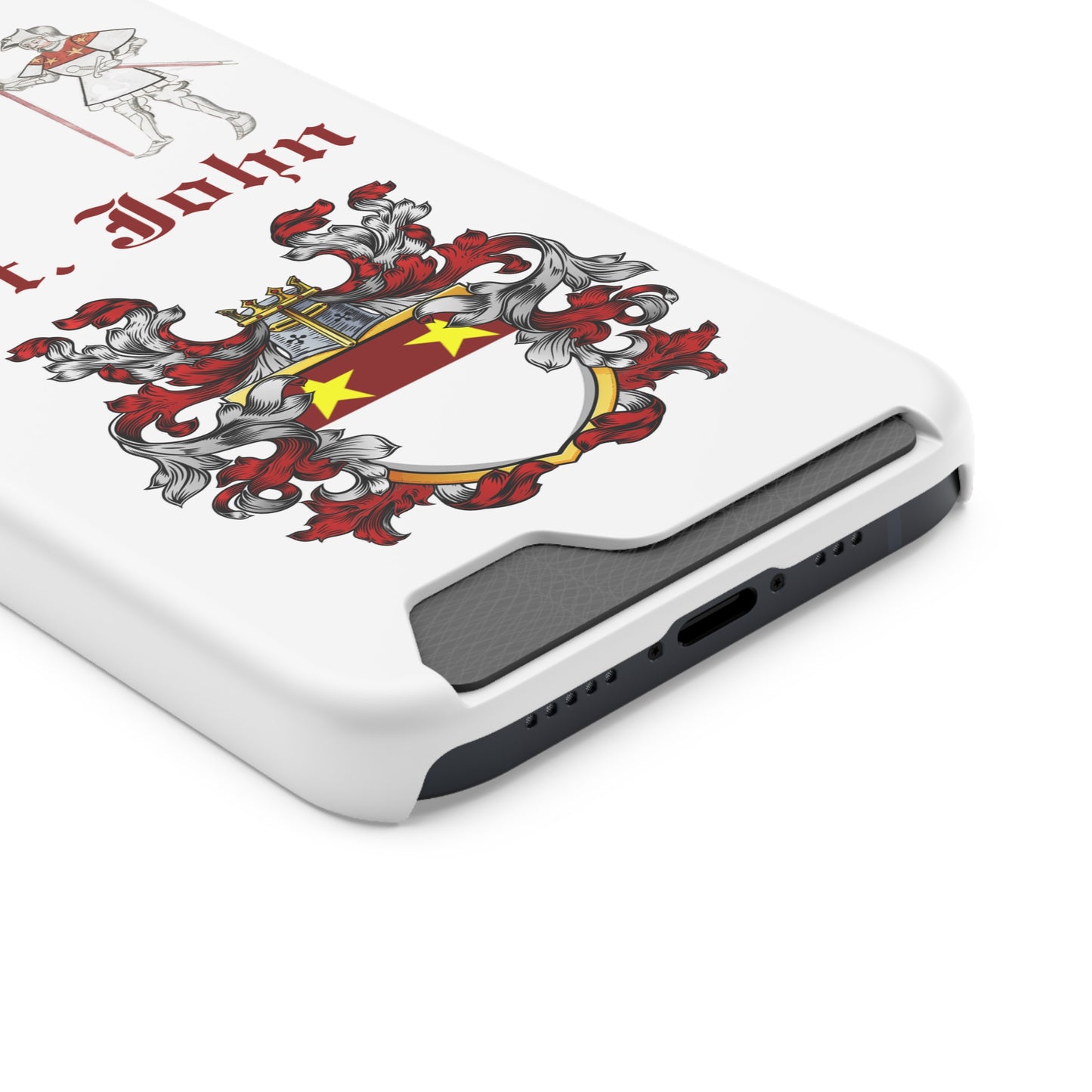 Custom St. John Phone Case with Card Holder, Personalized Gift, Family Crest Accessory, Unique Phone Cover, Best for Occasions