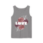 Love Floral Unisex Tank Top, Gift, Summer Apparel, Valentine's Day, Relaxed Fit, Casual Wear, Personalized Style