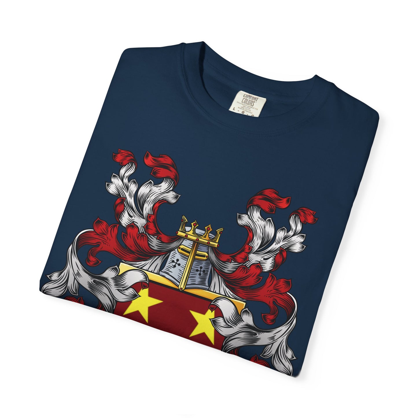 Personalized Heraldic Crest T-Shirt, Family Reunion Attire, Gift for Heritage Lovers, Unique Apparel for Celebrations