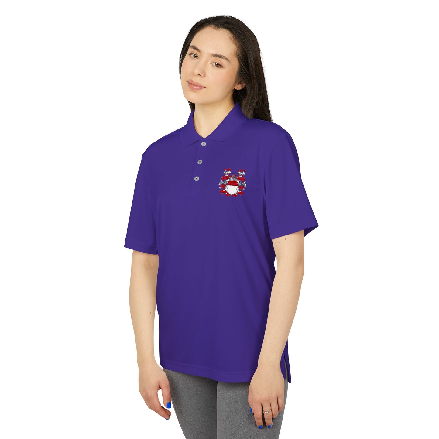 Unisex Performance Polo with Stylish Crest Design, Athletic Shirt for Sports & Everyday Wear, Perfect for Casual Outings, Gifts for Him, Her