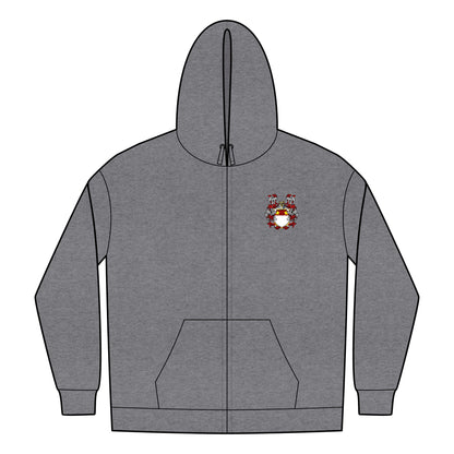 St. John Heraldry Full-Zip Hoodie with Heraldic Design, Cozy Sweatshirt for Fall, Perfect Gift for Birthdays, Family Gatherings, and Celebrations