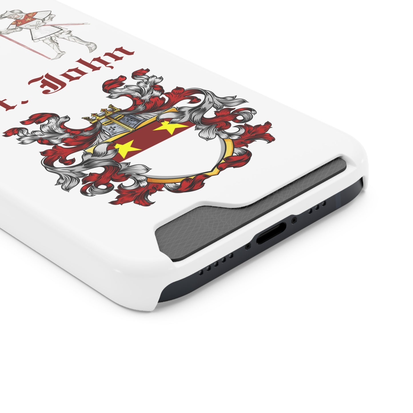 Custom St. John Phone Case with Card Holder, Personalized Gift, Family Crest Accessory, Unique Phone Cover, Best for Occasions