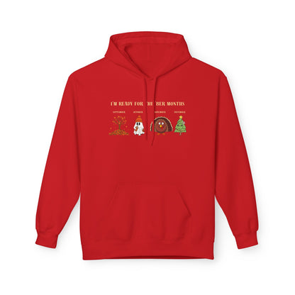 Cozy Holiday Hoodie - I'm Ready for the 'BER Months, Fleece Hoodie for Christmas, Fall, Halloween, Cozy Gift, Unisex Apparel