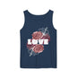 Love Floral Unisex Tank Top, Gift, Summer Apparel, Valentine's Day, Relaxed Fit, Casual Wear, Personalized Style
