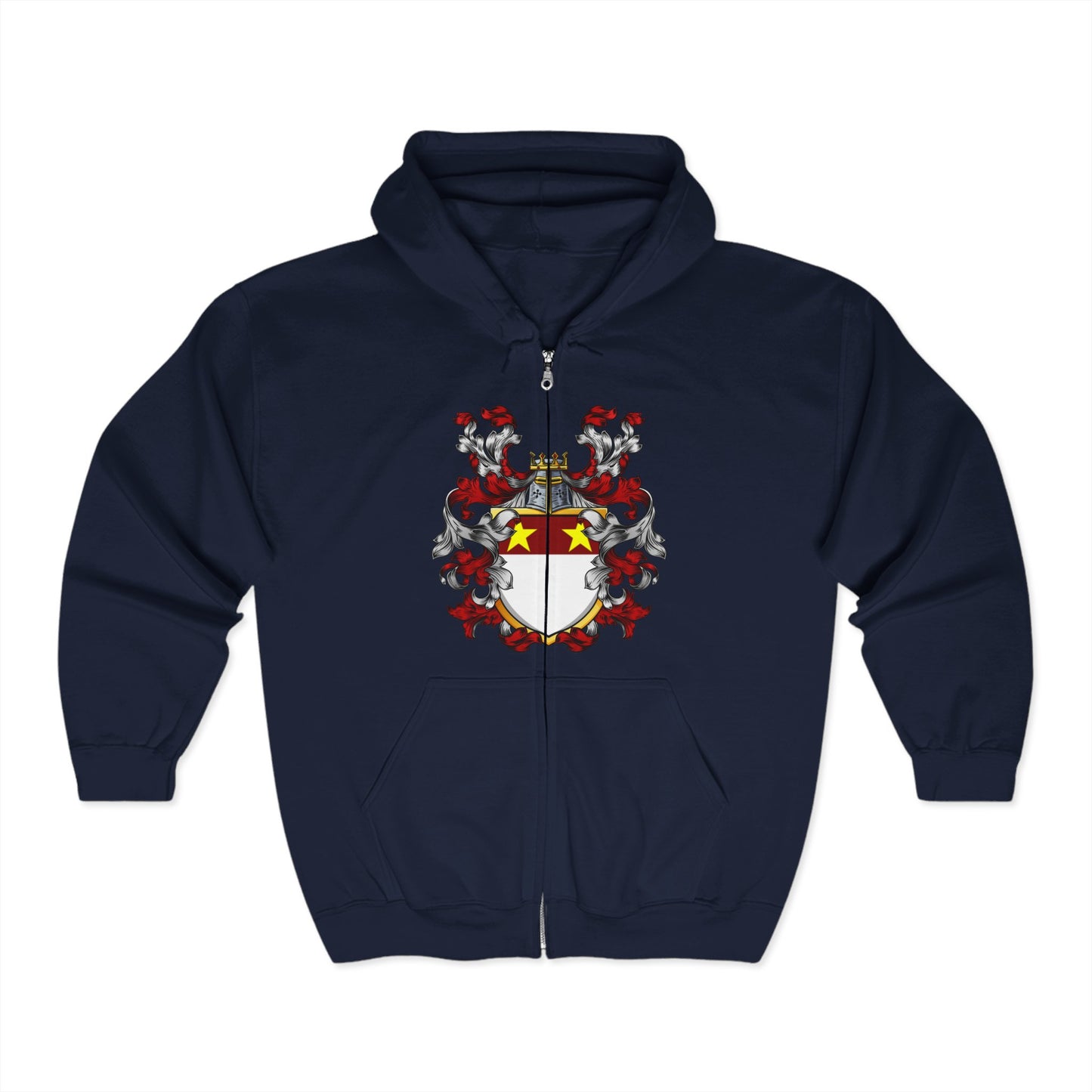 St.John Heraldry Full Zip Hoodie,  History Sweatshirt, Personalized Family Hoodie, Custom Zip Up, Unisex Hooded Sweatshirt, Gift for Generations