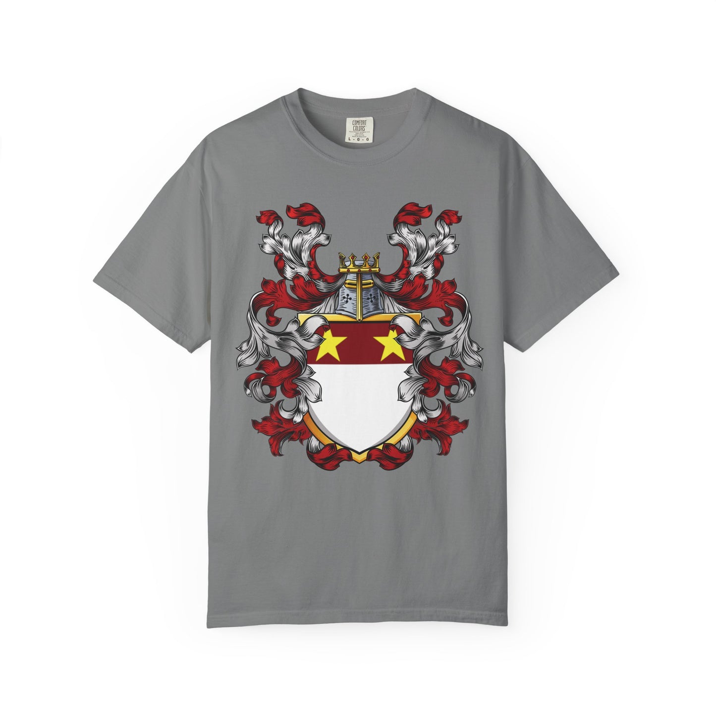 Personalized Heraldic Crest T-Shirt, Family Reunion Attire, Gift for Heritage Lovers, Unique Apparel for Celebrations