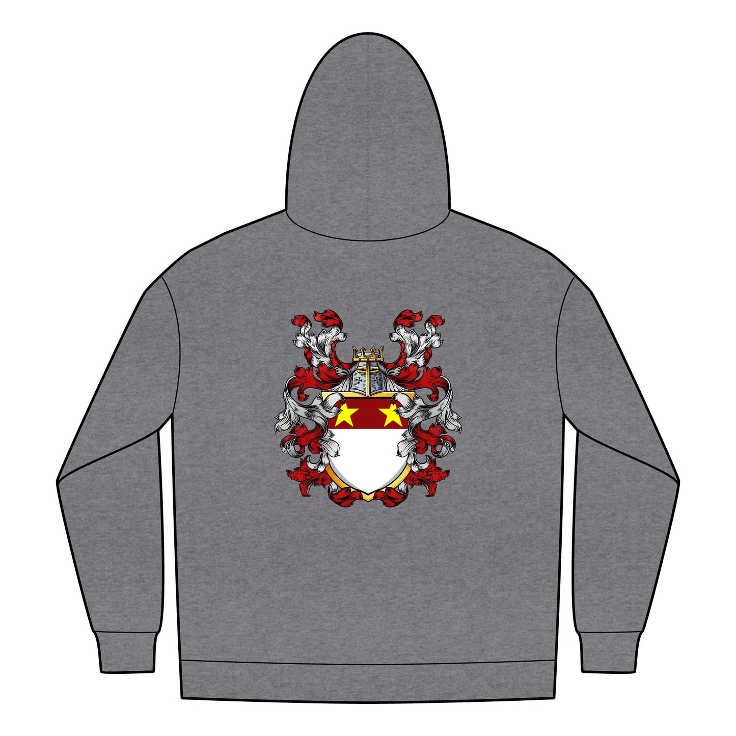 St. John Heraldry Full-Zip Hoodie with Heraldic Design, Cozy Sweatshirt for Fall, Perfect Gift for Birthdays, Family Gatherings, and Celebrations