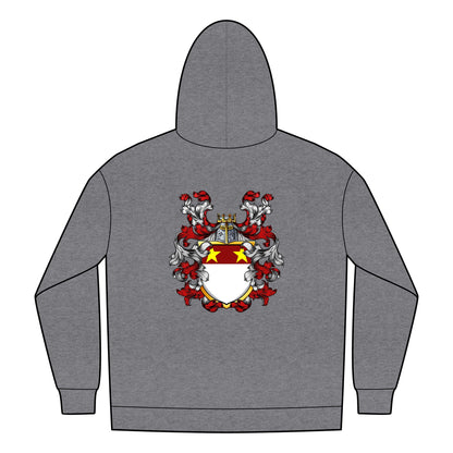St. John Heraldry Full-Zip Hoodie with Heraldic Design, Cozy Sweatshirt for Fall, Perfect Gift for Birthdays, Family Gatherings, and Celebrations
