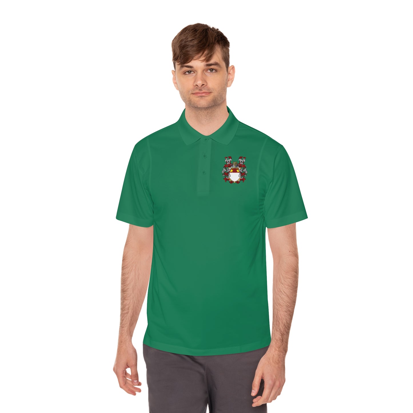 Men's Custom Sport Polo Shirt with Unique Crest Design, Casual Wear, Gift for Dad, Father’s Day, Sports Events, Summer Outing