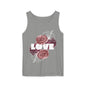 Love Floral Unisex Tank Top, Gift, Summer Apparel, Valentine's Day, Relaxed Fit, Casual Wear, Personalized Style