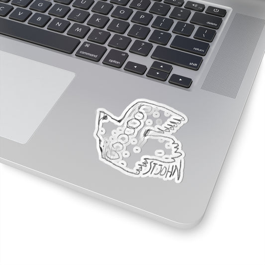 Christopher St. John Art Sketch Kiss-Cut Sticker — Hand-Drawn Whimsical Laptop Decal