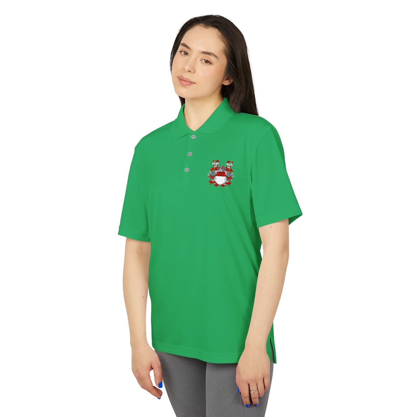 Unisex Performance Polo with Stylish Crest Design, Athletic Shirt for Sports & Everyday Wear, Perfect for Casual Outings, Gifts for Him, Her