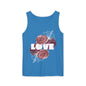 Love Floral Unisex Tank Top, Gift, Summer Apparel, Valentine's Day, Relaxed Fit, Casual Wear, Personalized Style