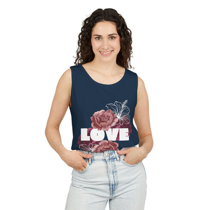 Love Floral Unisex Tank Top, Gift, Summer Apparel, Valentine's Day, Relaxed Fit, Casual Wear, Personalized Style