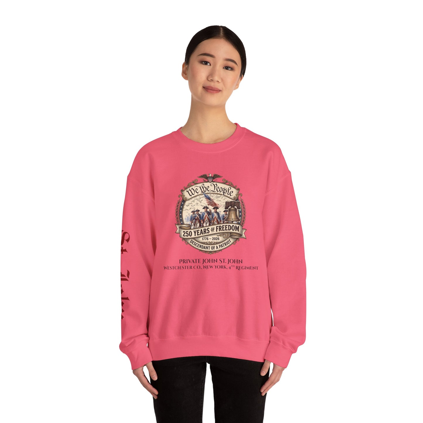 Crewneck Sweatshirt — "We the People: 250 Years of Freedom" Patriotic Graphic