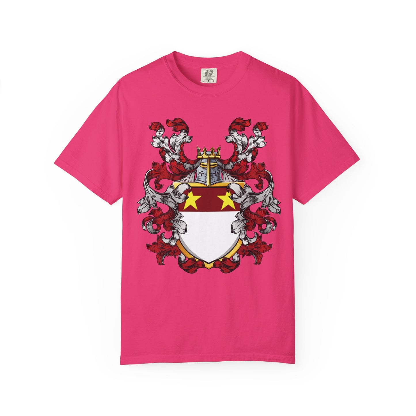 Personalized Heraldic Crest T-Shirt, Family Reunion Attire, Gift for Heritage Lovers, Unique Apparel for Celebrations