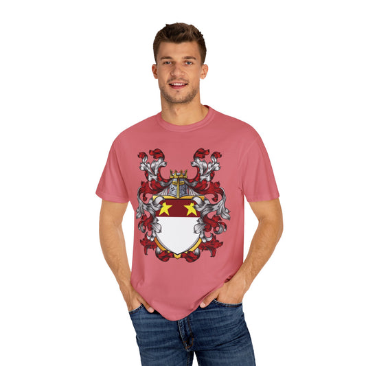 Personalized Heraldic Crest T-Shirt, Family Reunion Attire, Gift for Heritage Lovers, Unique Apparel for Celebrations