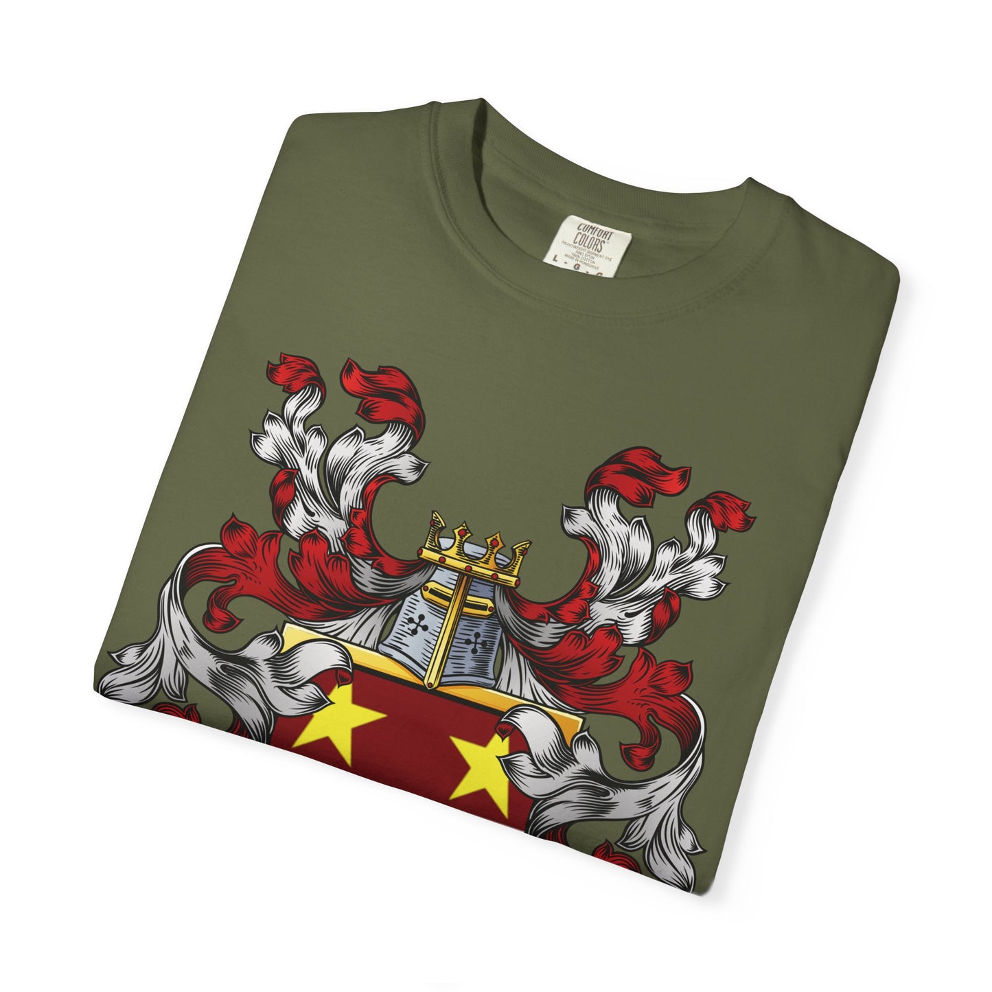 Personalized Heraldic Crest T-Shirt, Family Reunion Attire, Gift for Heritage Lovers, Unique Apparel for Celebrations