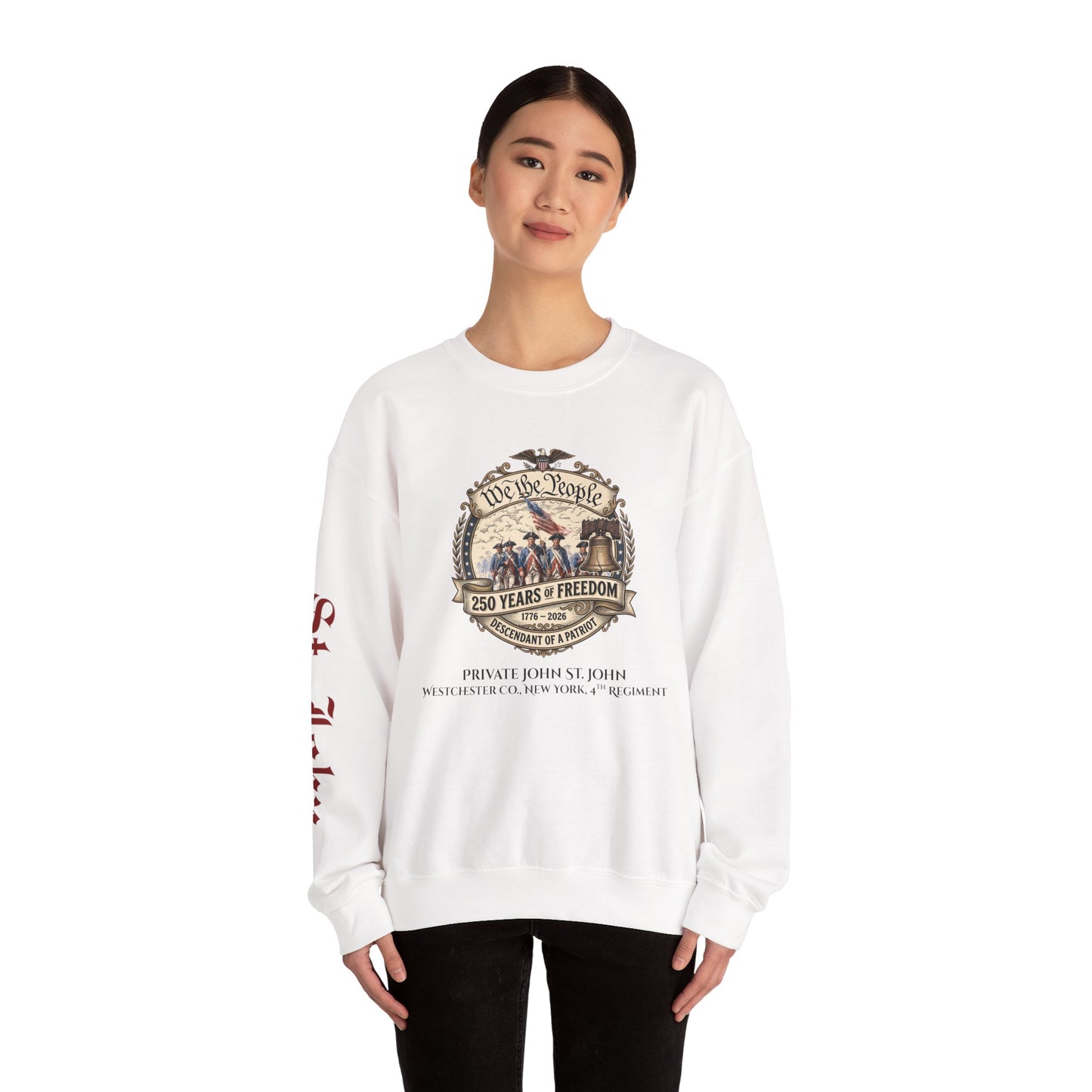 Crewneck Sweatshirt — "We the People: 250 Years of Freedom" Patriotic Graphic