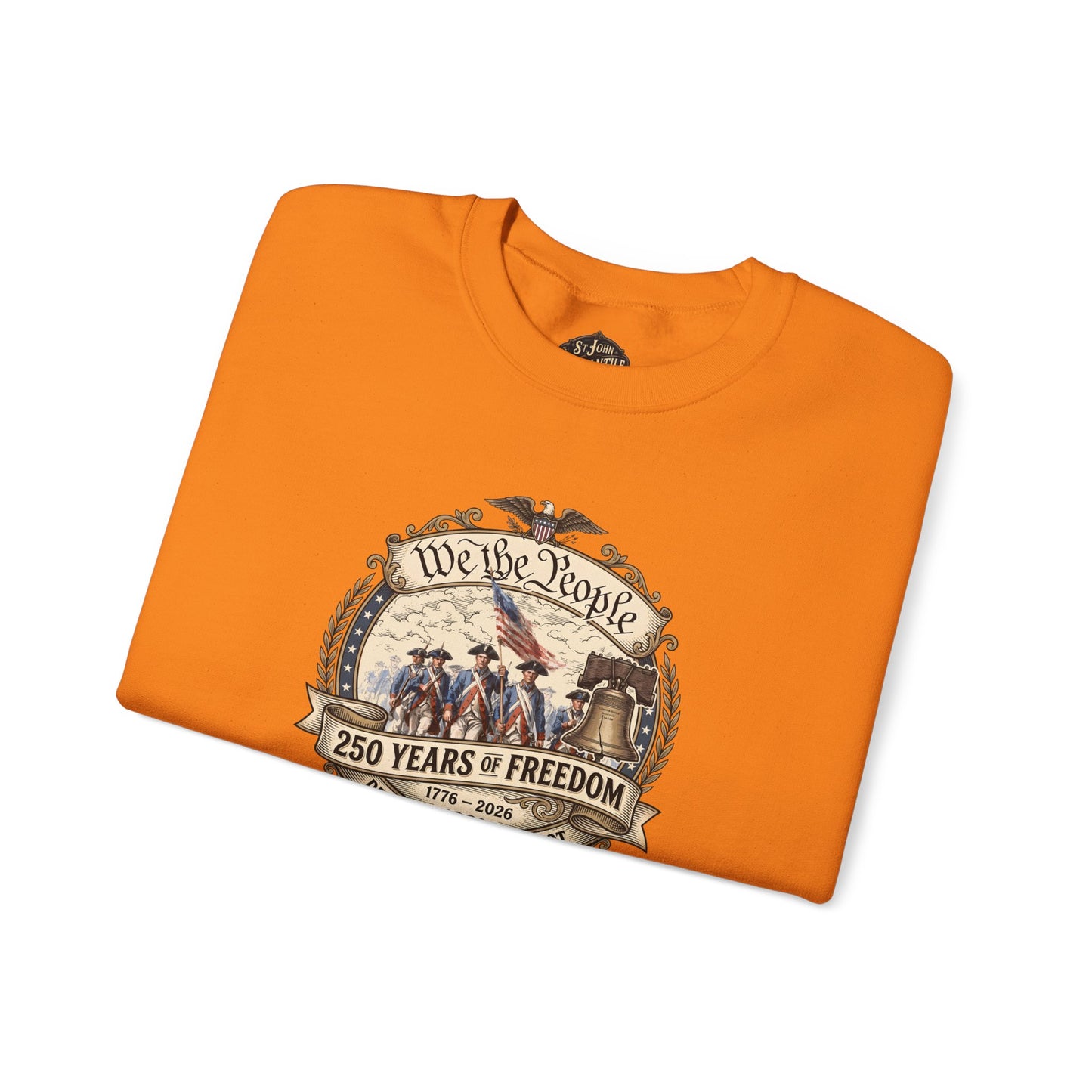 PERSONALIZE Crewneck Sweatshirt — "We the People: 250 Years of Freedom" Patriotic Graphic