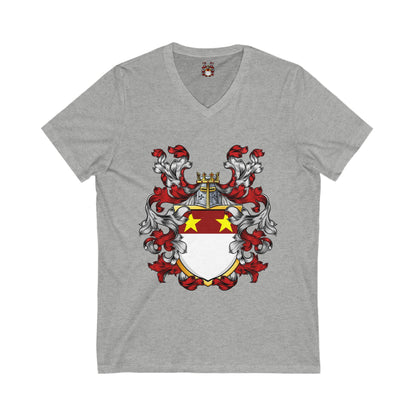 The St. John Genealogy Unisex Jersey Short Sleeve V-Neck Tee