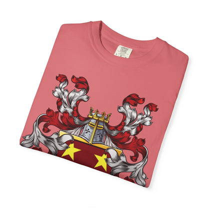 Personalized Heraldic Crest T-Shirt, Family Reunion Attire, Gift for Heritage Lovers, Unique Apparel for Celebrations