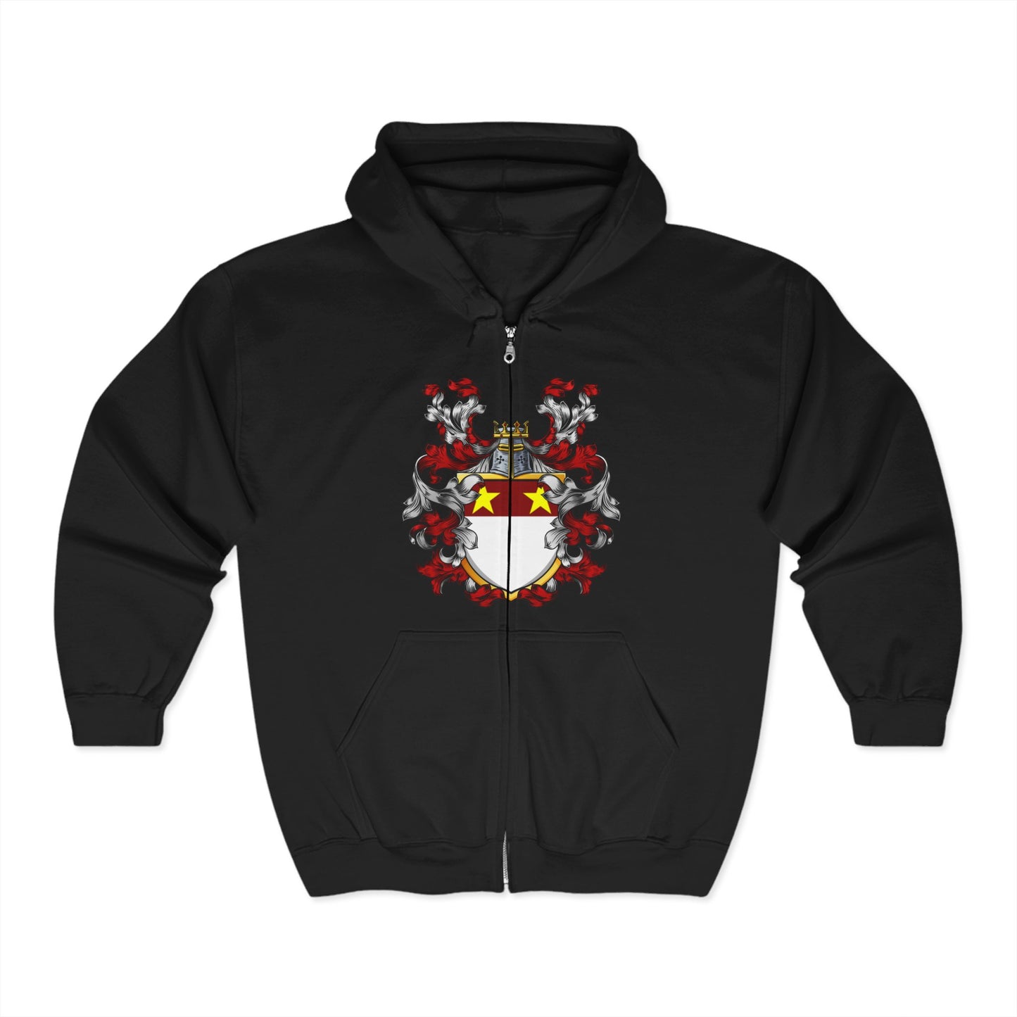 St.John Heraldry Full Zip Hoodie,  History Sweatshirt, Personalized Family Hoodie, Custom Zip Up, Unisex Hooded Sweatshirt, Gift for Generations