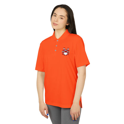Unisex Performance Polo with Stylish Crest Design, Athletic Shirt for Sports & Everyday Wear, Perfect for Casual Outings, Gifts for Him, Her