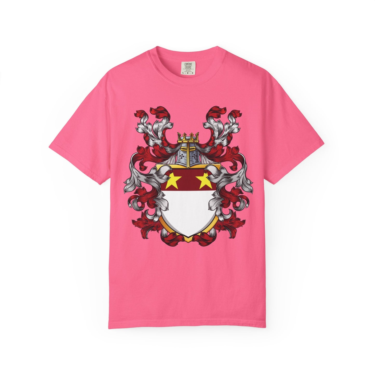 Personalized Heraldic Crest T-Shirt, Family Reunion Attire, Gift for Heritage Lovers, Unique Apparel for Celebrations