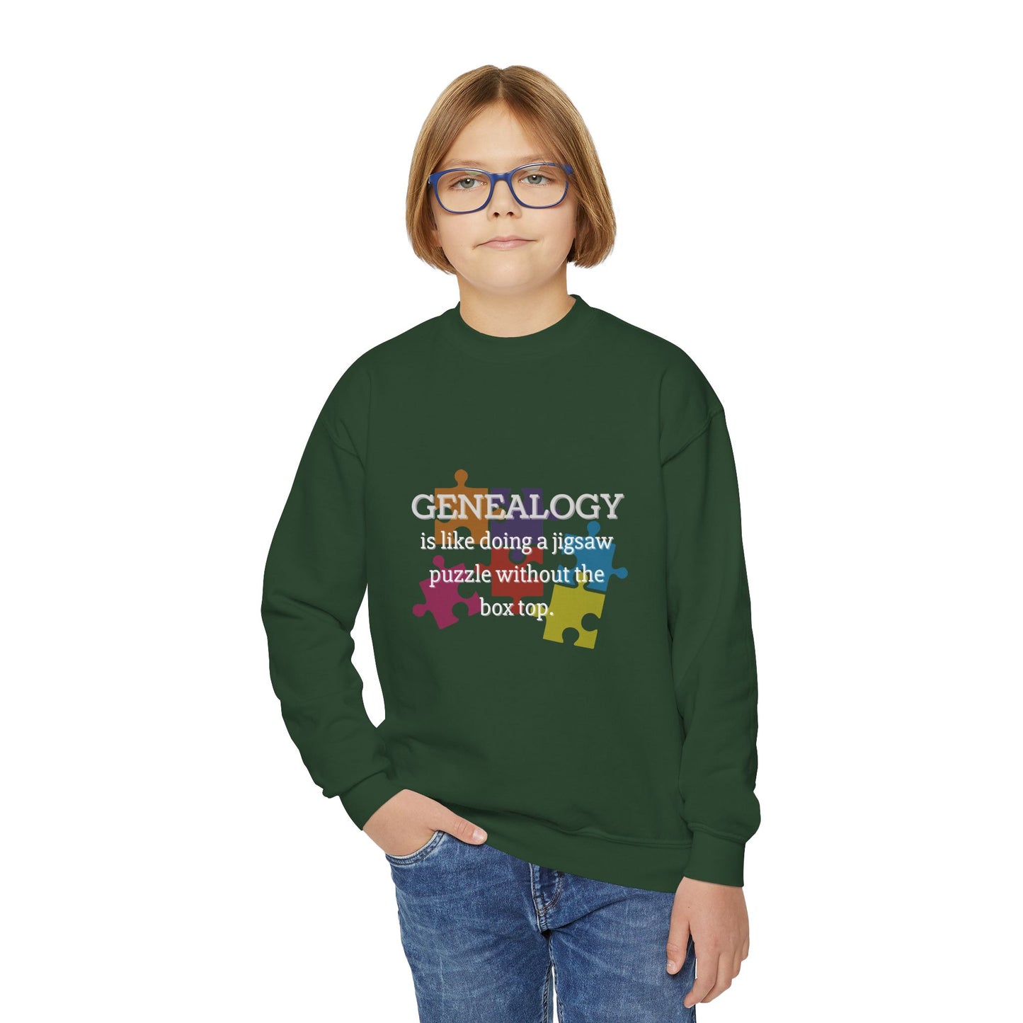 Colorful Genealogy Youth Crewneck Sweatshirt, Family History Sweatshirt, Cozy Puzzle Design, Gift for Genealogy Lovers, Unique Family [...]