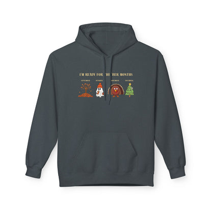 Cozy Holiday Hoodie - I'm Ready for the 'BER Months, Fleece Hoodie for Christmas, Fall, Halloween, Cozy Gift, Unisex Apparel
