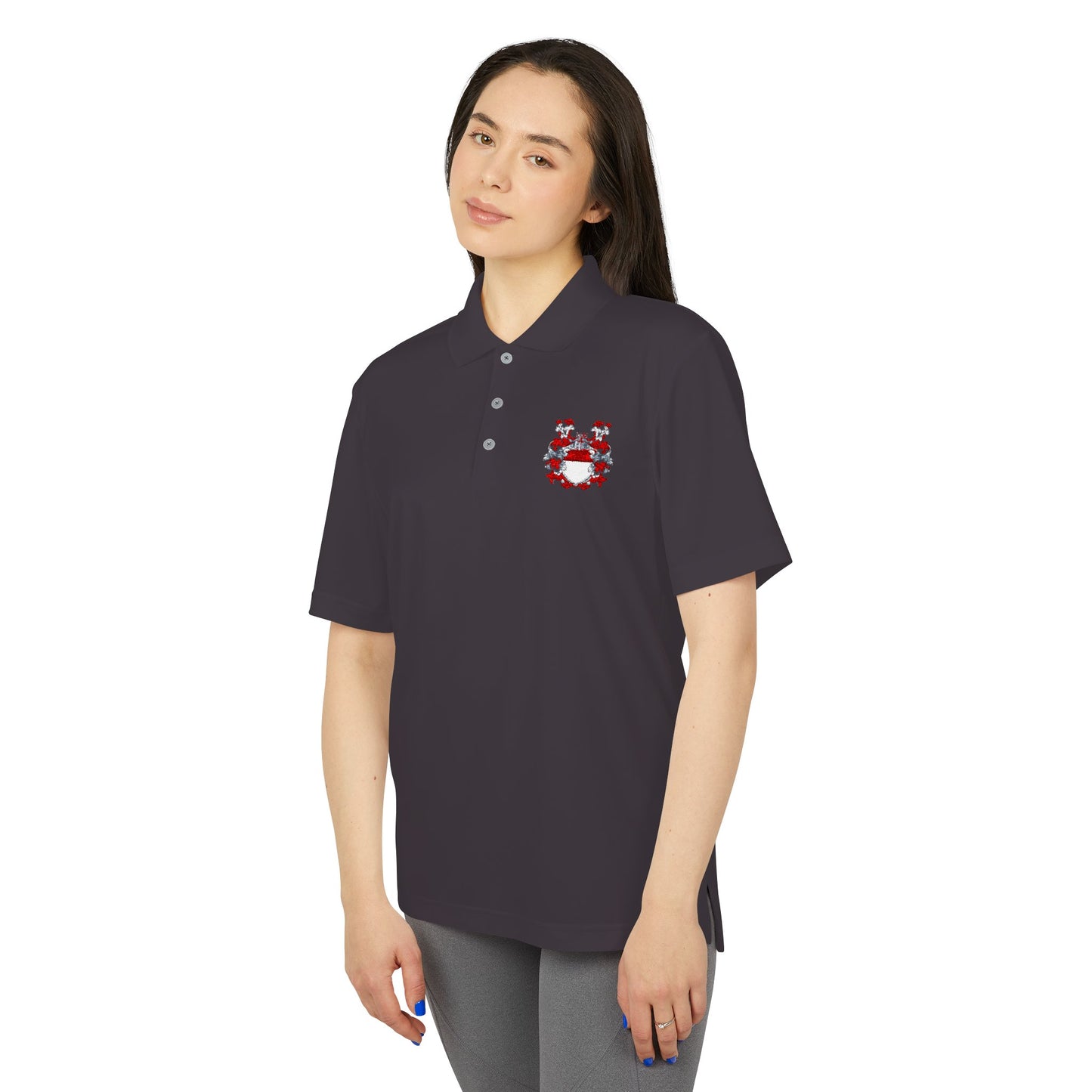 Unisex Performance Polo with Stylish Crest Design, Athletic Shirt for Sports & Everyday Wear, Perfect for Casual Outings, Gifts for Him, Her